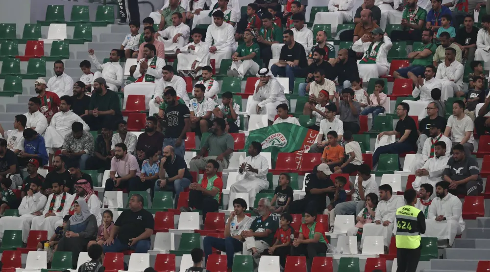 جمهورالاتفاق خلال إحدى مباريات فريقه في الدوري السعودي (تصوير: سعد العنزي)