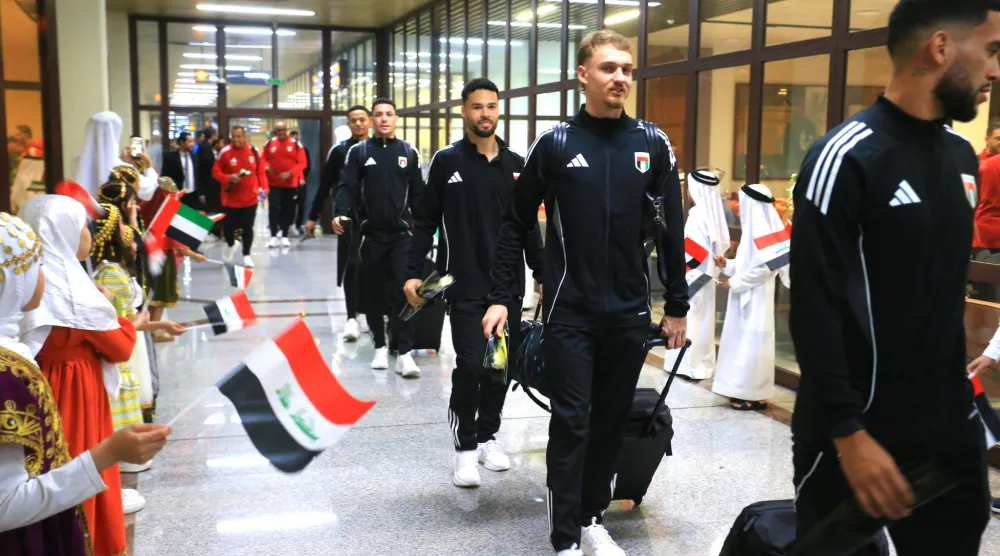 جانب من وصول منتخب الإمارات إلى البصرة (الاتحاد العراقي)