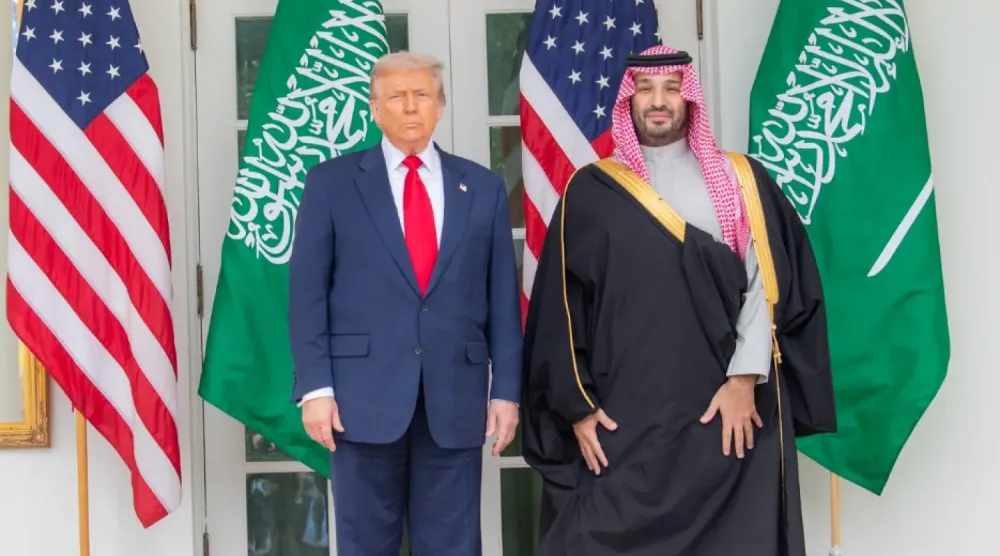Suudi Arabistan Veliaht Prensi Muhammed bin Selman ve ABD Başkanı Donald Trump Beyaz Saray'da (SPA)