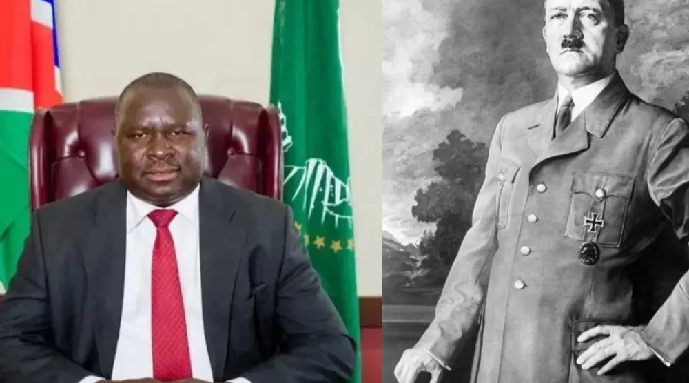 Nazi Almanyası lideri Adolf Hitler (sağda)  ve Namibyalı politikacı Adolf Hitler Onona (Solda) (Arşiv - AFP - Oshana Bölge Konseyi)