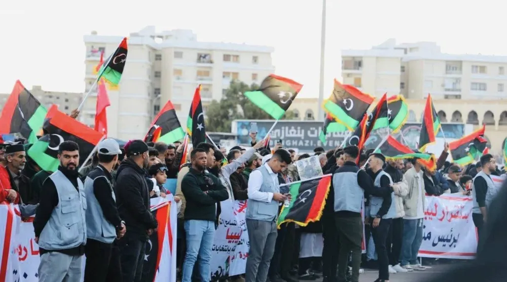 جانب من المظاهرات التي شهدتها شرق ليبيا الجمعة الماضي (مديرية أمن بنغازي)