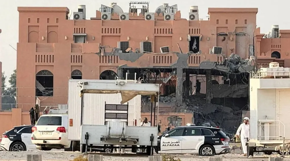 The building damaged in the Israeli strike on Hamas leaders in Doha last September (Reuters)