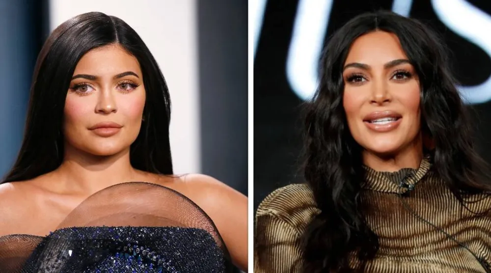 صورة مركبة تجمع كايلي جينر (يسار) وشقيقتها كيم كارداشيان (رويترز)