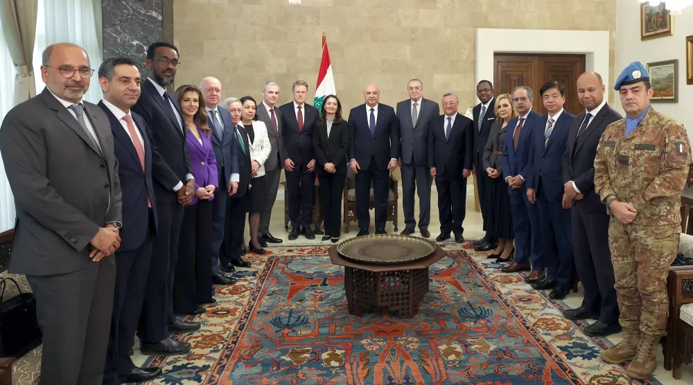 رئيس الجمهورية جوزيف عون ملتقياً أعضاء وفد مجلس الأمن في القصر الرئاسي (رئاسة الجمهورية)