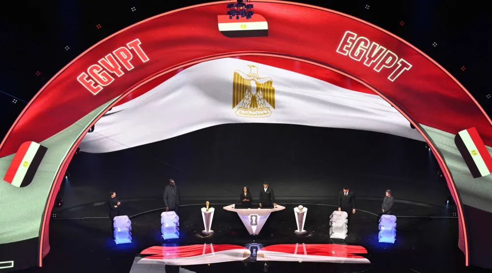 لحظة إعلان البطاقة المونديالية بمنتخب مصر (أ.ف.ب)
