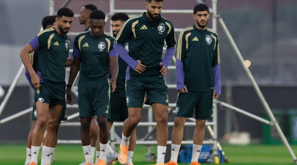 جانب من تدريبات الأخضر (المنتخب السعودي)