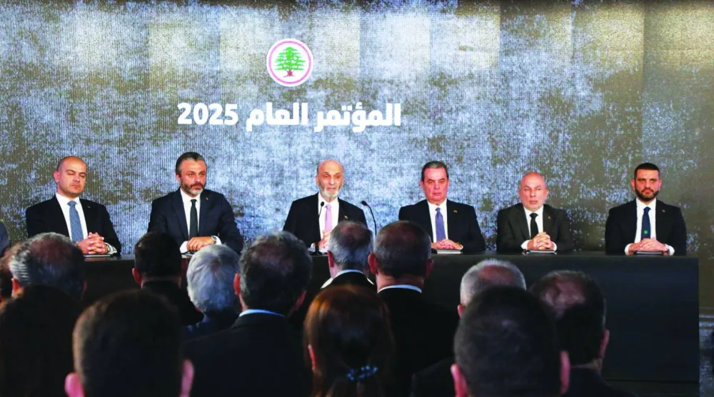 
رئيس حزب «القوات اللبنانية» سمير جعجع خلال المؤتمر العام للحزب 2025 (القوات)