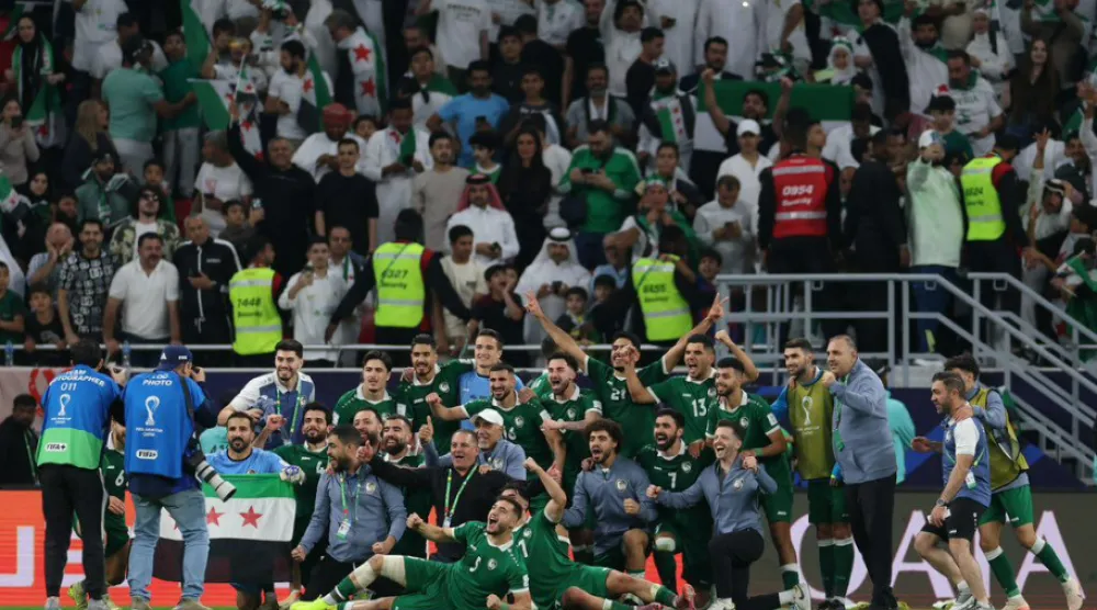 فرحة لاعبي المنتخب السوري بالتأهل (كأس العرب)