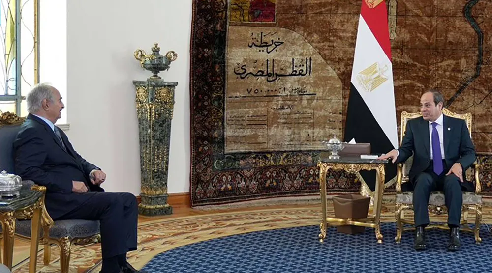 جانب من مباحثات السيسي مع المشير حفتر في القاهرة 18 يناير 2025 (الرئاسة المصرية)