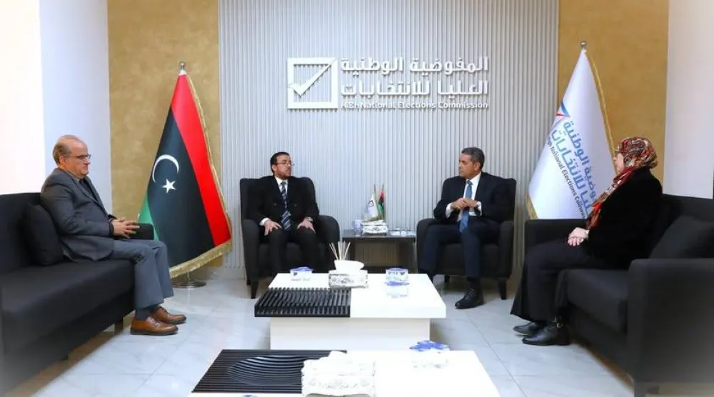 رئيس مفوضية الانتخابات الليبية عماد السايح يستقبل المكلّف بتسيير المجلس الوطني للحريات العامة بالبلاد الاثنين (المفوضية)