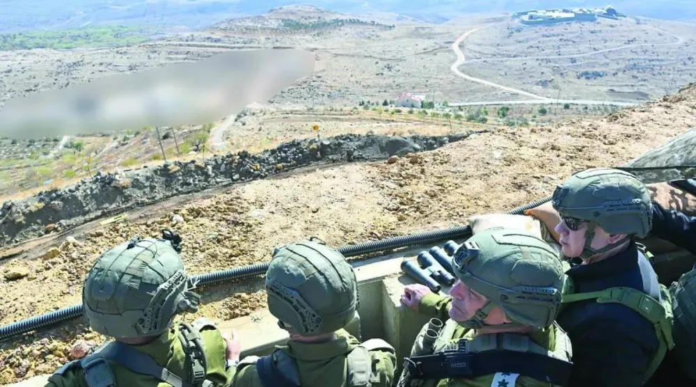 Israeli Prime Minister Benjamin Netanyahu visits the buffer zone with Syria on Nov. 19, accompanied by senior defense, foreign affairs, and security officials. (Government Press Office) 