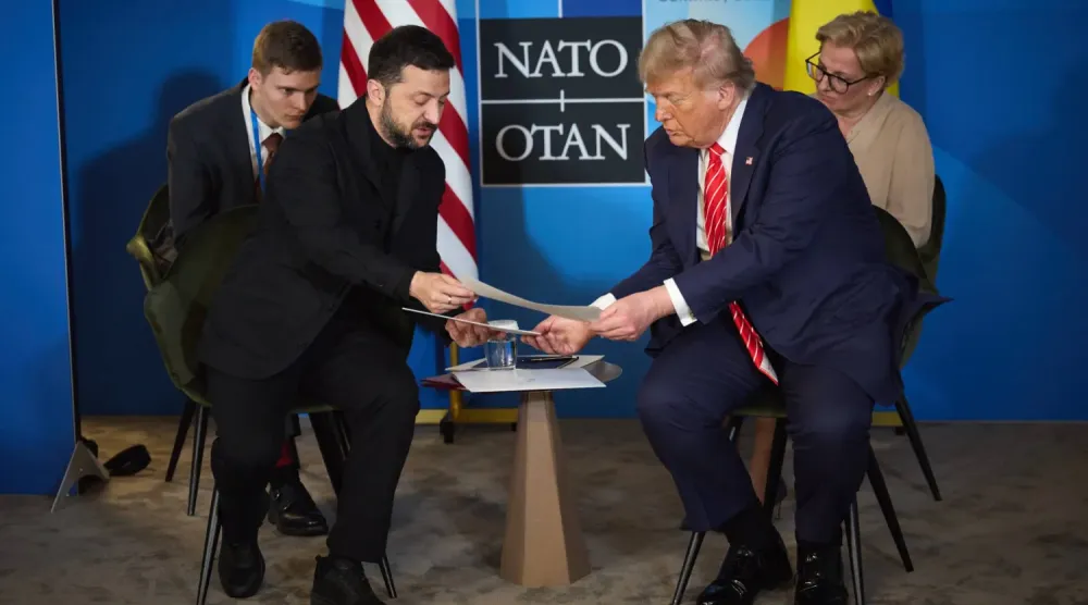 ABD Başkanı Donald Trump, Lahey'deki NATO zirvesi kapsamında Ukrayna Devlet Başkanı Volodimir Zelenskiy ile bir araya geldi (DPA)