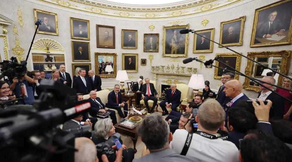 جانب من لقاء الرئيس الأميركي دونالد ترمب ونظيره التركي رجب طيب إردوغان بالبيت الأبيض في 25 سبتمبر الماضي (الرئاسة التركية)