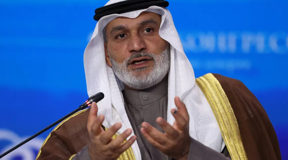 هيثم الغيص خلال مشاركته في أسبوع الطاقة الروسي (رويترز)