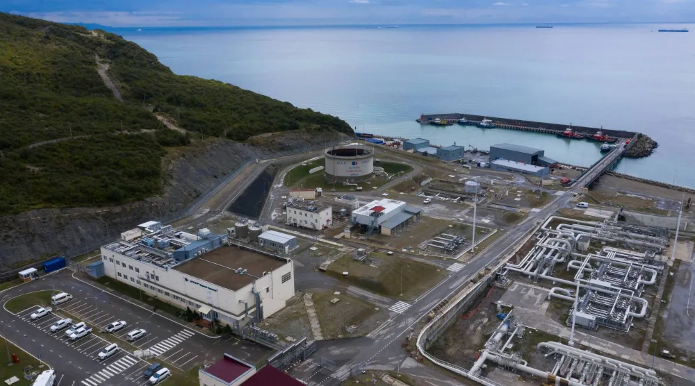 مرافق المحطة البحرية التابعة لاتحاد خط أنابيب بحر قزوين بالقرب من ميناء نوفوروسيسك على البحر الأسود (رويترز)