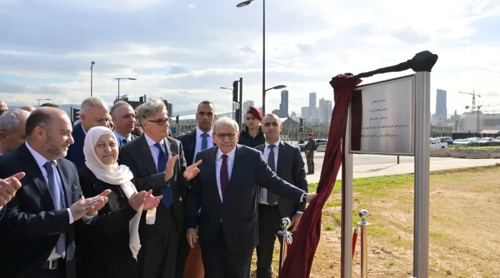 الرئيس نواف سلام مفتتحاً حديقة رفيق الحريري (مصمم الحديقة فلاديمير دجوروفيك) 