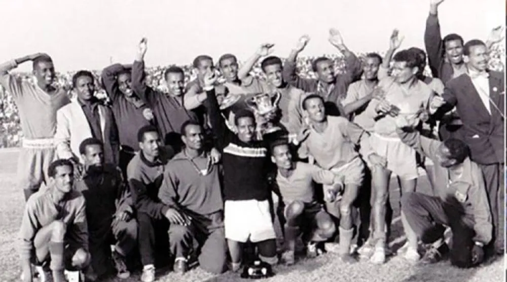 منتخب مصر بطل النسخة الأولى من كأس الأمم الأفريقية 1957 (أرشيف الأهرام)