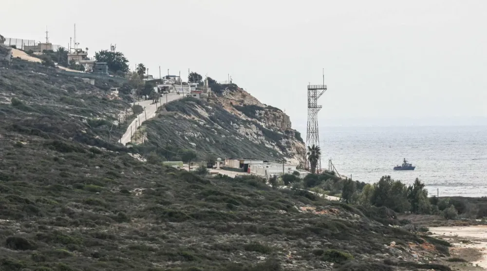 Lübnan ve İsrail sınırındaki Ras el-Nakura bölgesinde bulunan bir Birleşmiş Milletler Lübnan Geçici Gücü merkezi (AFP)