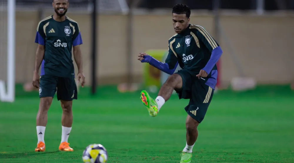 جانب من تحضيرات الأخضر لمواجهة الأردن (المنتخب السعودي) 