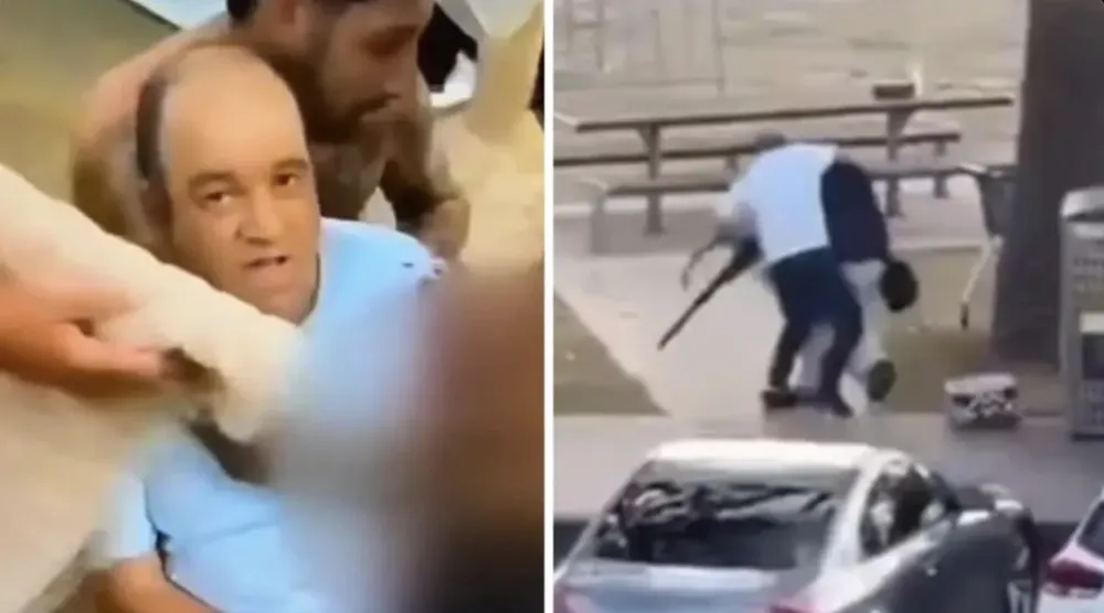 Ahmed'in silahlı saldırganla karşı karşıya geldiği anı ve vurulduktan sonra tedavi edildiği anı gösteren bir videodan alınan birleşik görüntü (Dolaşımda)