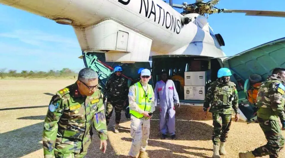 
مروحية للأمم المتحدة نقلت جثامين الجنود القتلى إلى أبيي (متداولة)