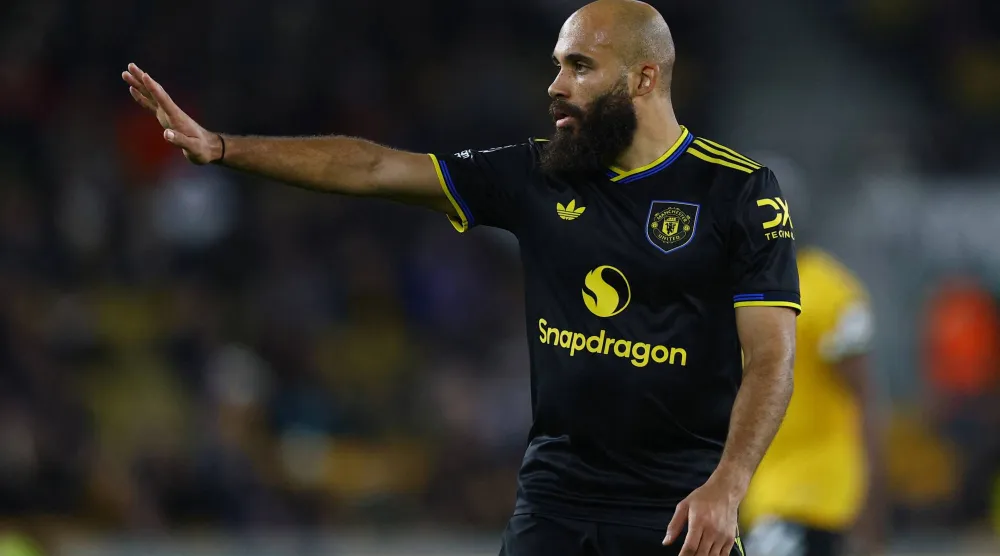 Football - Premier League - Wolverhampton Wanderers v Manchester United - Molineux Stadium, Wolverhampton, Britain - December 8, 2025 Manchester United's Bryan Mbeumo reacts. (Action Images via Reuters)