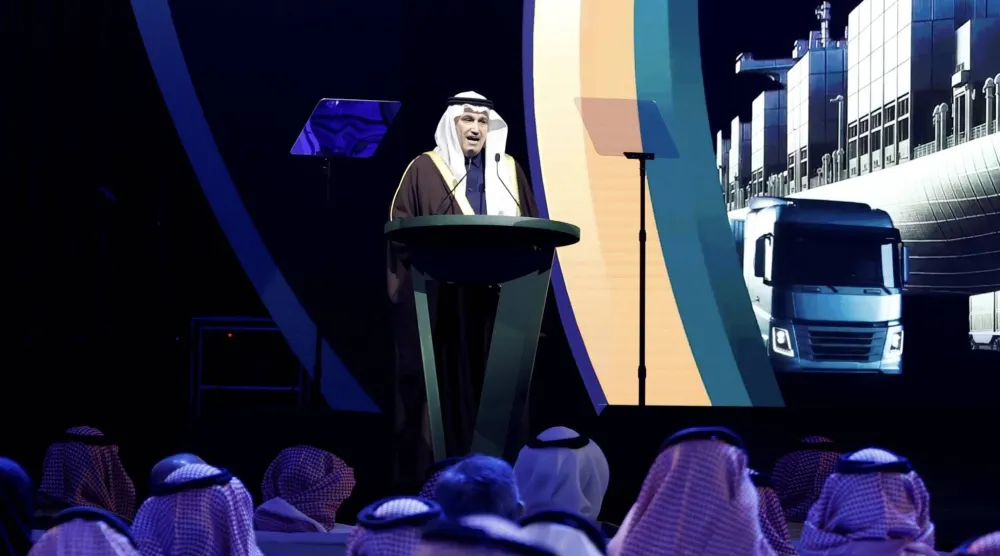 وزير النقل والخدمات اللوجستية خلال كلمته في مؤتمر سلاسل الإمداد والخدمات اللوجستية (الشرق الأوسط)