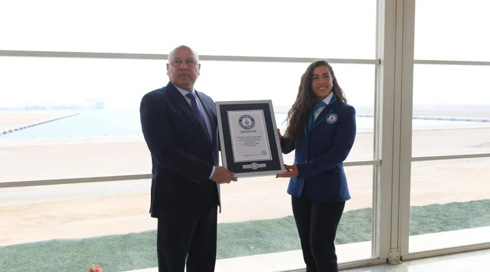 تسجيل ميناء السخنة المصري في «غينيس» لأعمق حوض ميناء صناعي (وزارة النقل المصرية)