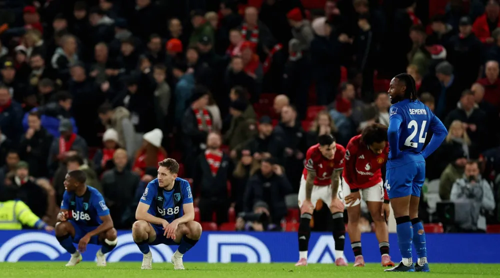 التعادل حسم مواجهة مان يونايتد وبورنموث المثيرة (رويترز)