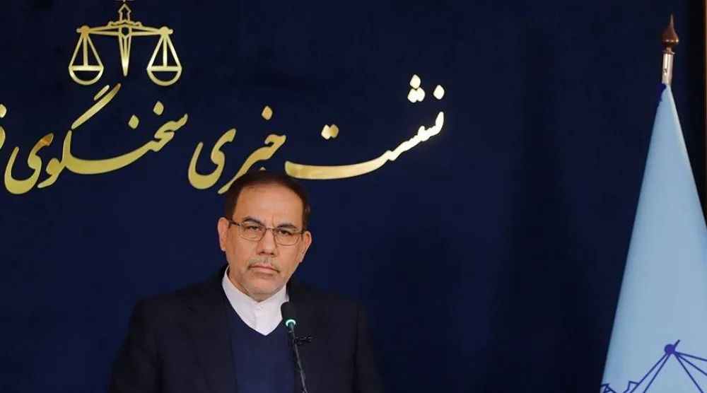 المتحدث باسم السلطة القضائية أصغر جهانغير خلال مؤتمر صحافي الثلاثاء (ميزان)