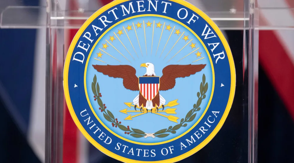 ختم وزارة الحرب الجديد بعد تغيير اسمها (أ.ب)