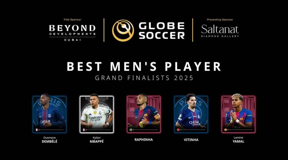 ديمبلي ومبابي ويامال في القائمة النهائية لجوائز «جلوب سوكر» (منصة إكس) 