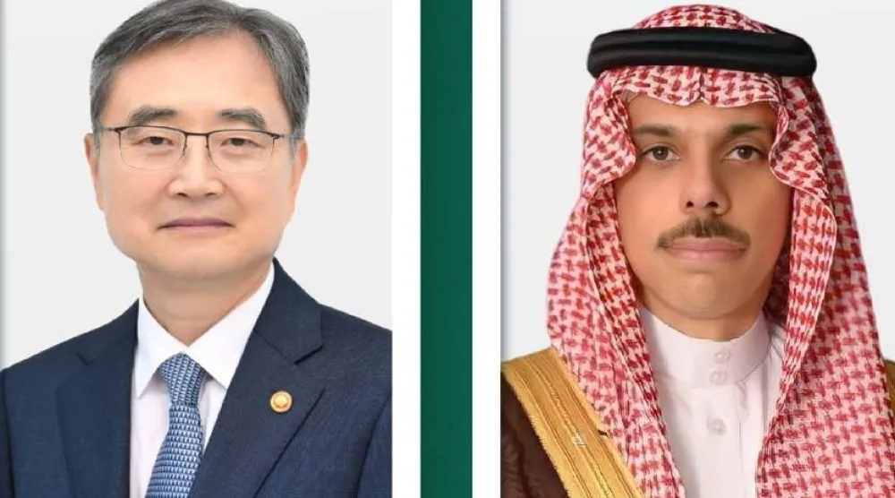 الأمير فيصل بن فرحان وزير الخارجية السعودي ونظيره الكوري الجنوبي جو هيون (الشرق الأوسط)