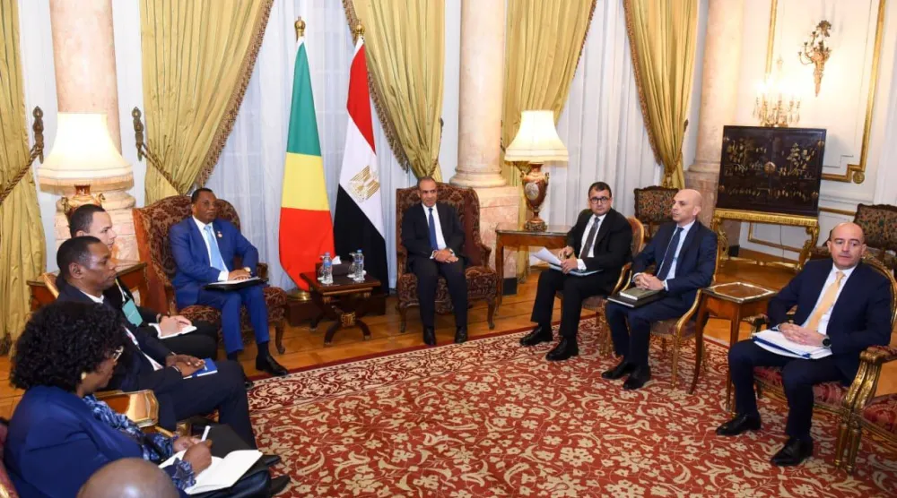 بدر عبد العاطي خلال محادثات مع وزير خارجية جمهورية الكونغو في القاهرة السبت (الخارجية المصرية)