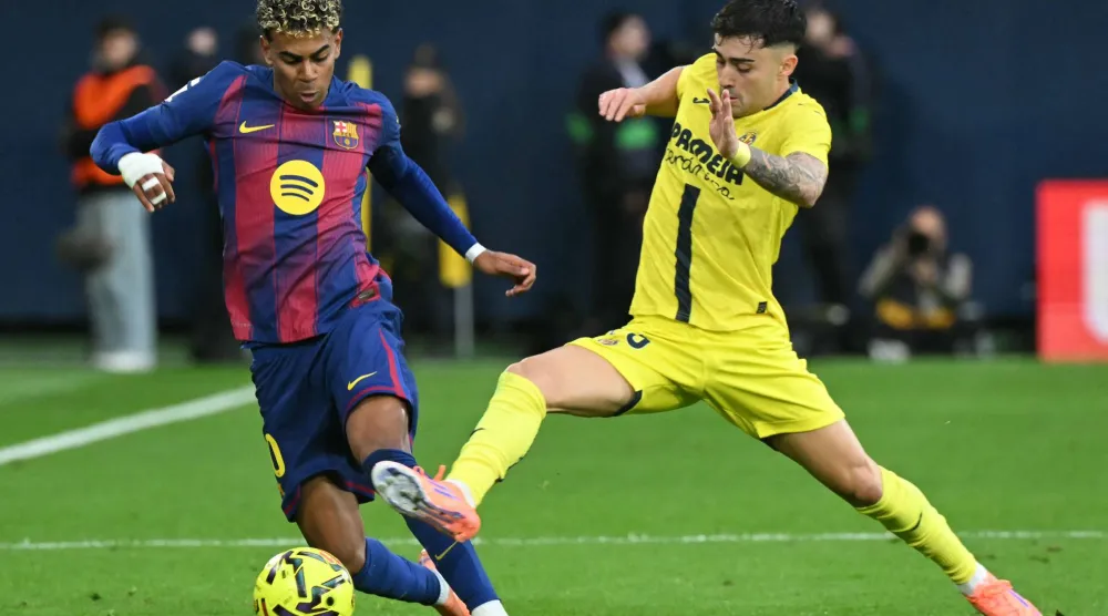 لامين جمال تألق في مواجهة فياريال (أ.ف.ب)