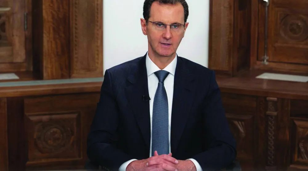 الرئيس السوري المخلوع بشار الأسد في صورة تعود إلى فبراير عام 2023 (سانا -د.ب.أ)