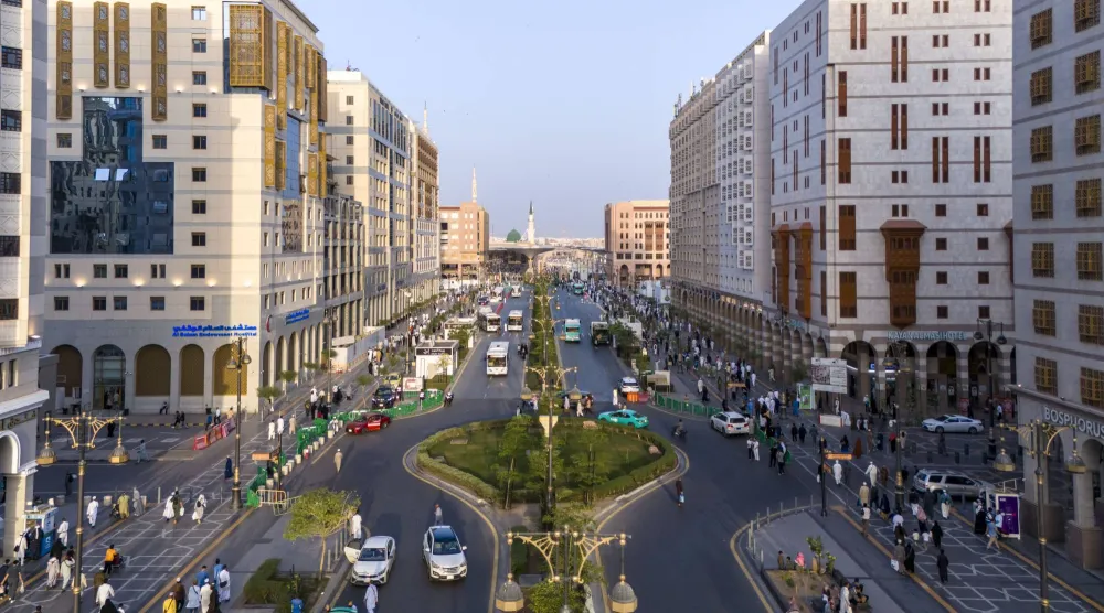 إحدى المناطق القريبة من المسجد النبوي بالمدينة المنورة (هيئة تطوير المدينة المنورة)