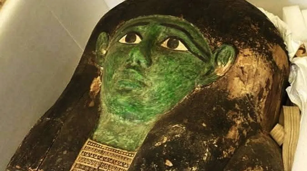 التابوت الأخضر من القطع الأثرية النادرة (المتحف المصري بالتحرير)