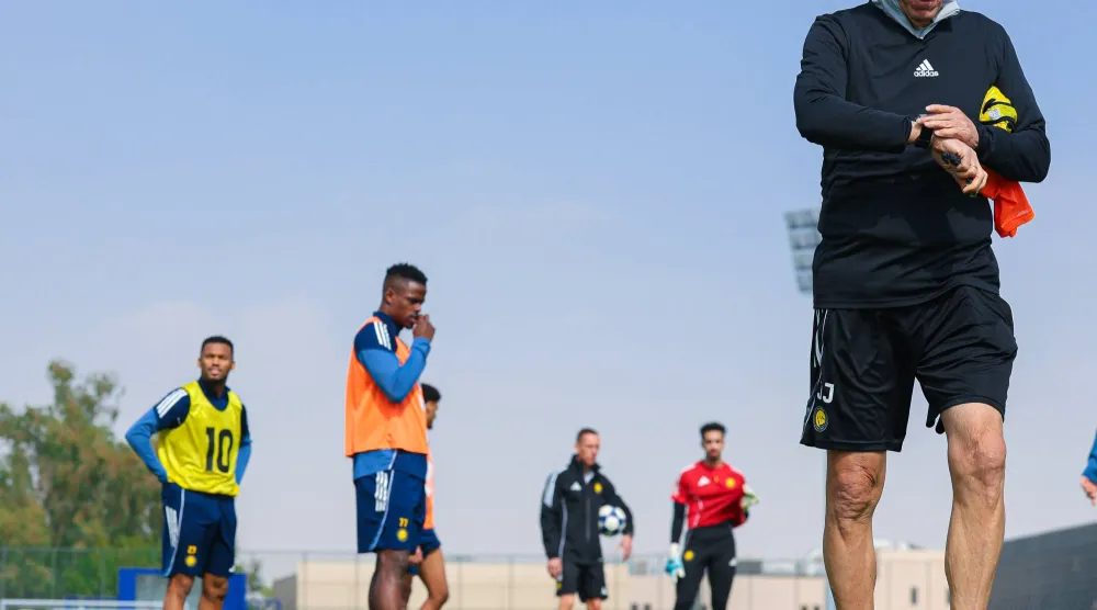 خيسوس خلال التدريبات التحضيرية لمواجهة الزوراء (نادي النصر)