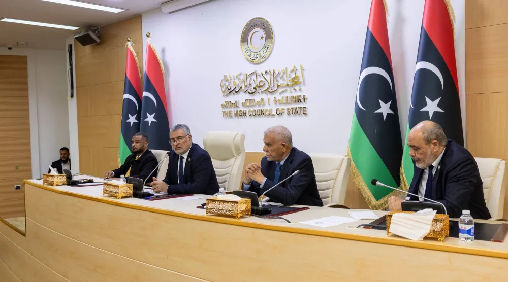  رئيس «الأعلى للدولة» محمد تكالة متحدثاً في إحدى الجلسات (الصفحة الرسمية للمجلس)