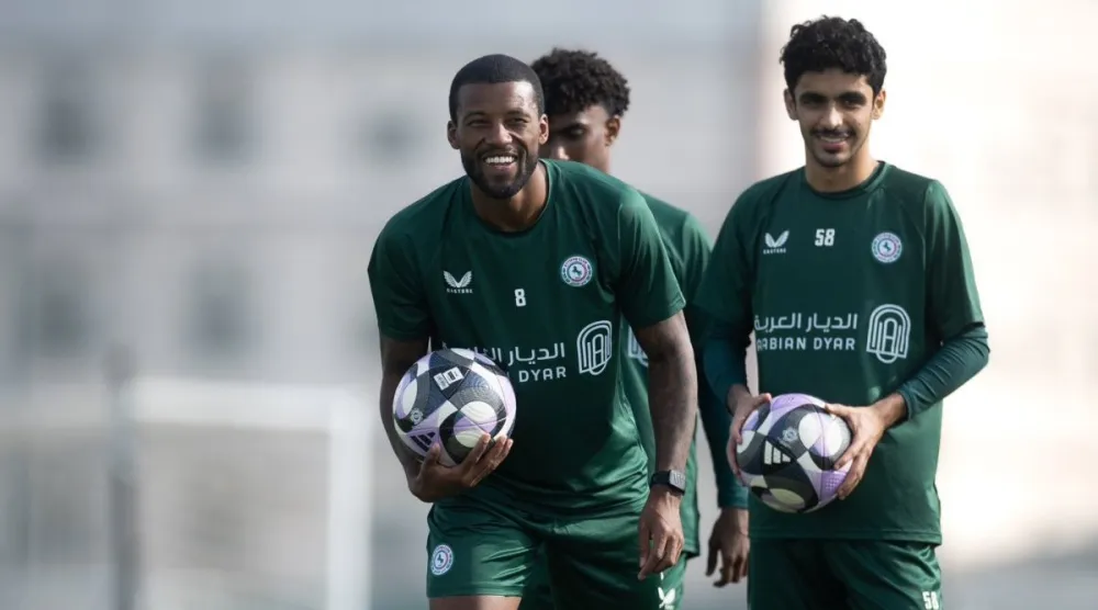 لاعبو الاتفاق خلال استعداداتهم لعودة منافسات الدوري السعودي (موقع النادي)