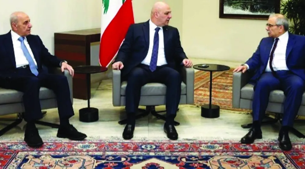 اجتماع سابق لرئيس الجمهورية جوزيف عون ورئيس الحكومة نواف سلام ورئيس البرلمان نبيه بري (الوكالة الوطنية للإعلام)