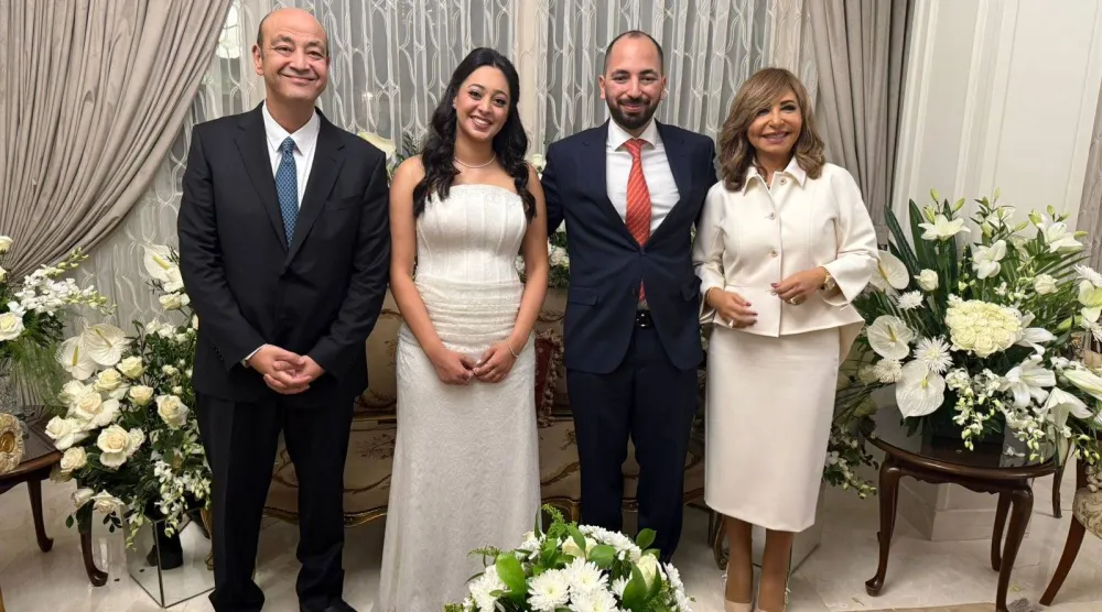 خلال آخر ظهور للثنائي في خطوبة نجلهما (فيسبوك)