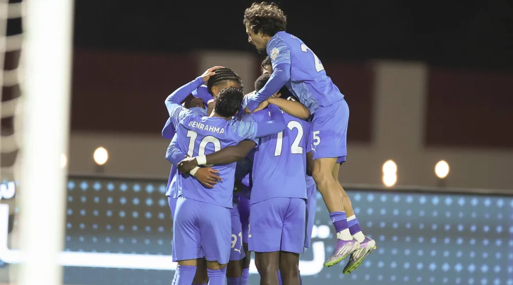 فرحة نيوم بالهدف الأول (تصوير: عدنان مهدلي)