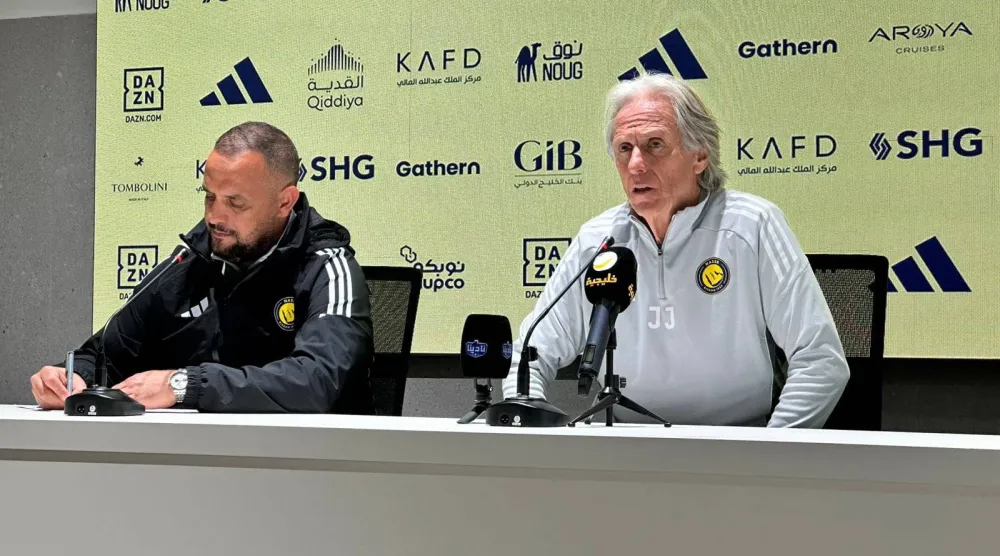 خورخي خيسوس مدرب النصر في المؤتمر الصحافي (الشرق الأوسط) 