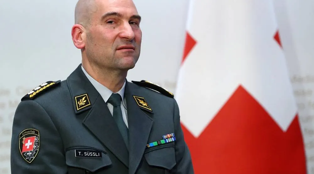 Lieutenant General Thomas Suessli, Chief of the Armed Forces of the Swiss Army, attends a news conference on the outbreak of the coronavirus disease (COVID-19) in Bern, Switzerland, March 16, 2020. Picture taken March 16, 2020. (Reuters)