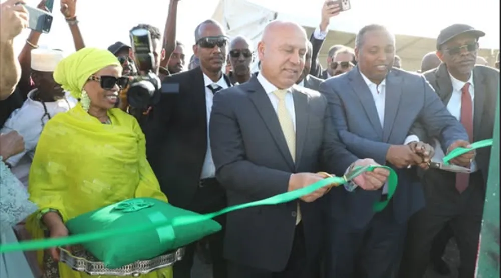 كامل الوزير بمحطة الطاقة الشمسية بقرية عمر كجع في منطقة عرتا بجيبوتي (مجلس الوزراء المصري)