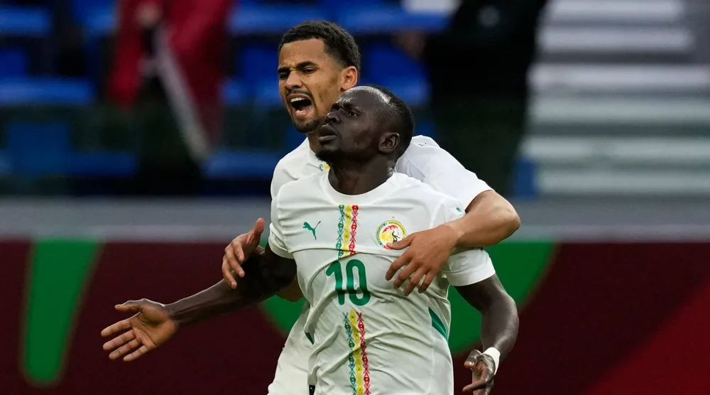  Senegal's Sadio Mane reacts after scoring a goal during the Africa Cup of Nations group D soccer match between Senegal and DR Congo in Tangier, Morocco, Saturday, Dec. 27, 2025. (AP) 