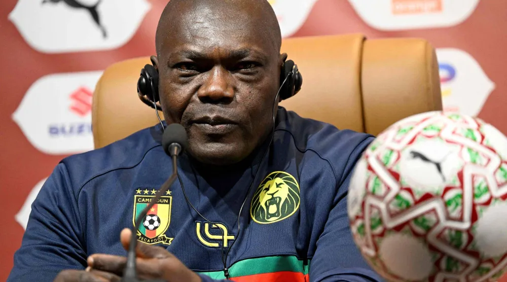 ديفيد باجو خلال المؤتمر الصحافي (أ.ف.ب)