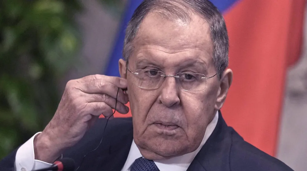 وزير الخارجية الروسي سيرغي لافروف في مؤتمر صحافي (أرشيفية - أ.ب)